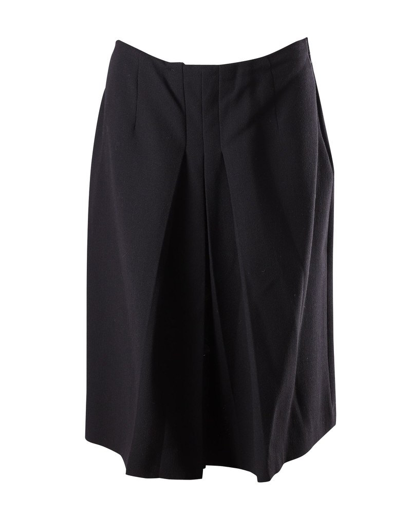 Miu Miu Pleated Skirt in Black Wool 7766686761020