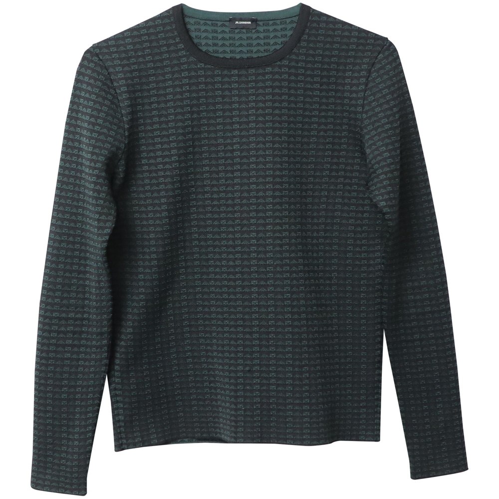 Jil Sander Printed Sweater in Green Polyester 7766690037820