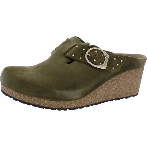 Fanny Ring-Buckle Suede Slip On Clogs