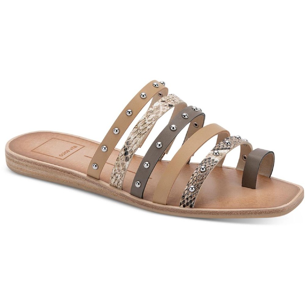 Kaylee Faux Leather Toe Loop Slide Sandals