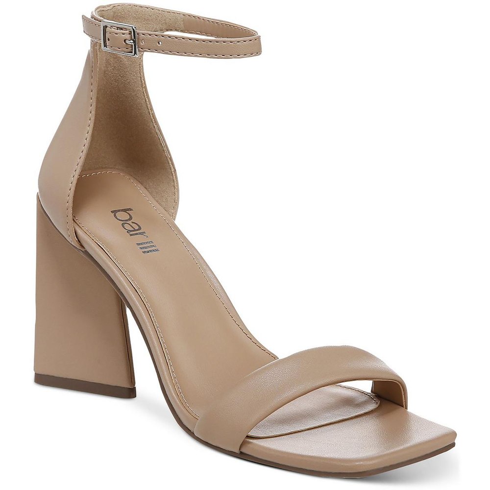 Appel Buckle Faux Leather Heels