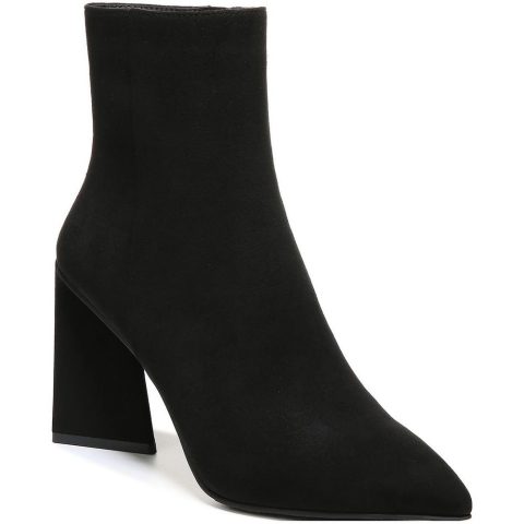 Asyaf Block Heel Pointed Toe Ankle Boots