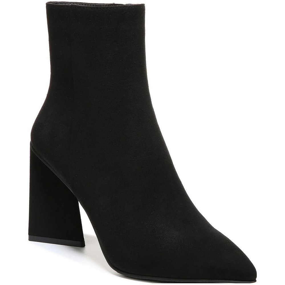 Asyaf Block Heel Pointed Toe Ankle Boots