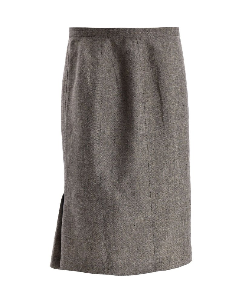 Max Mara Midi Skirt in Grey Linen 7766688628796