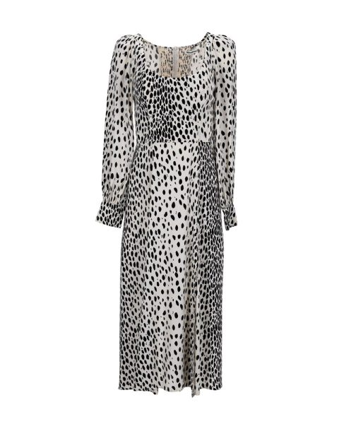 Reformation Alessi Crepe Midi Dress in Animal Print Viscose 7766687612988