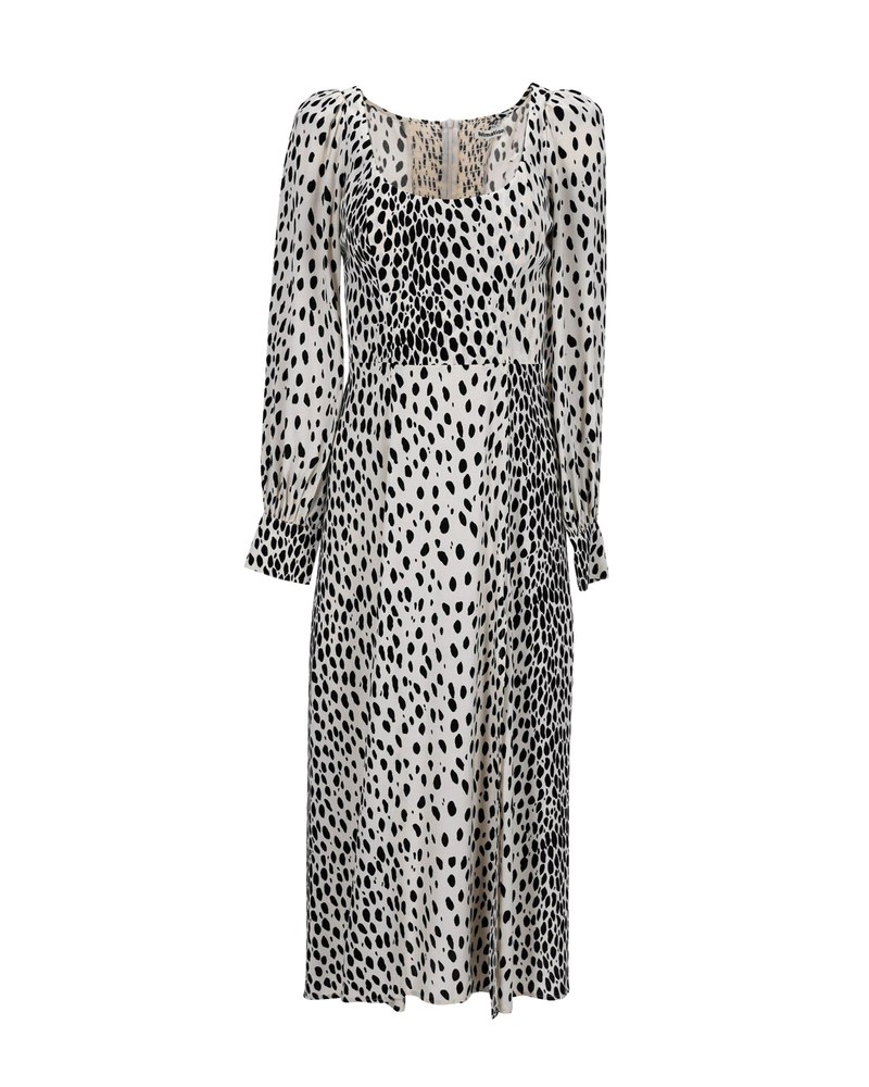 Reformation Alessi Crepe Midi Dress in Animal Print Viscose 7766687612988