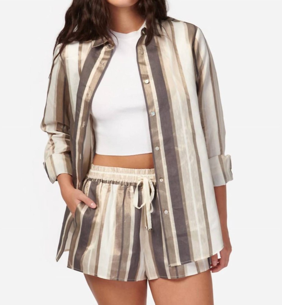 Malta Metallic Linen Top In Dune 7803845509180