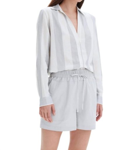 Striped Frida Linen Shirt In Limestone 7803848949820
