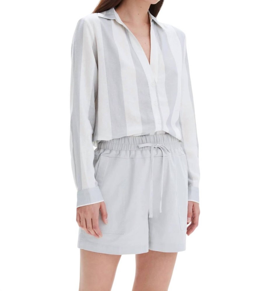 Striped Frida Linen Shirt In Limestone 7803848949820