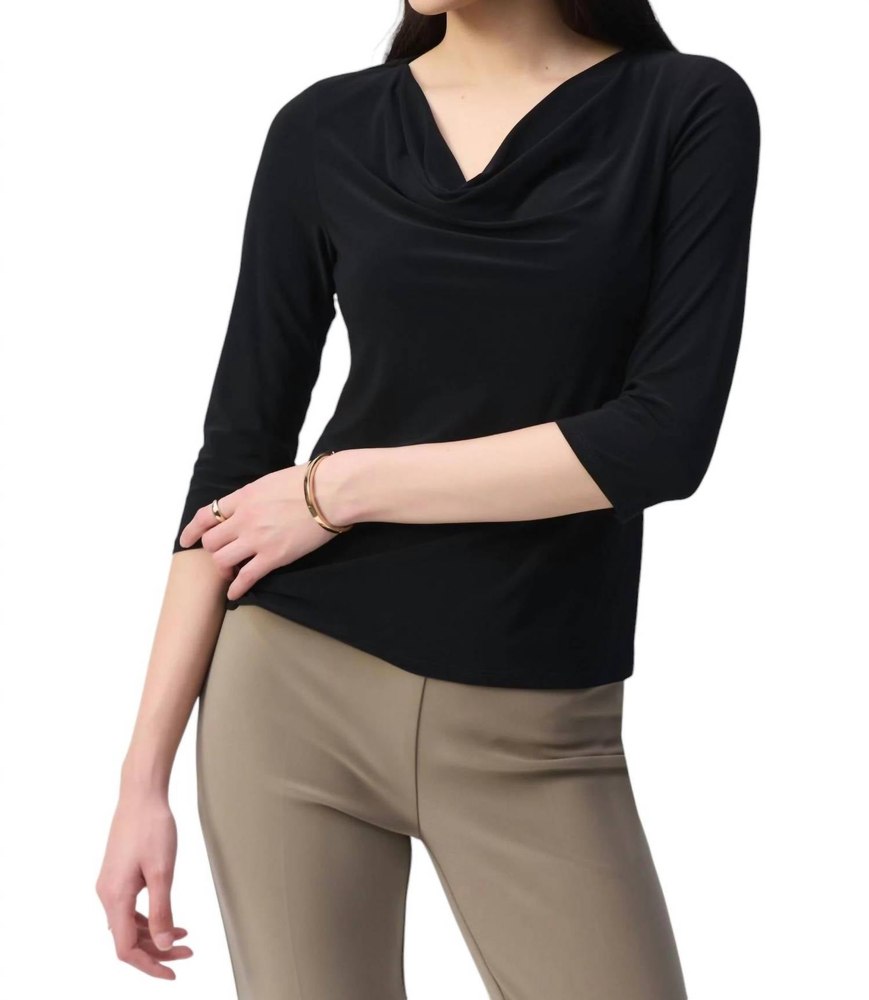 Cowl Neck Top In Black 7803856551996