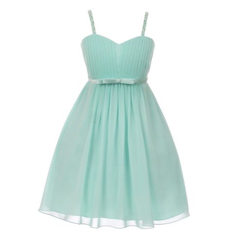 Little Girls Jade Sequin Bead Chiffon Flower Girl Dress 4-6