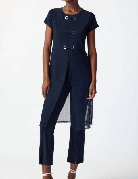 Straight Leg Capri Pants In Midnight Blue 7703541743676