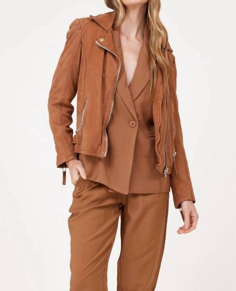 Karyn Leather Jacket In Cognac 7803861041212