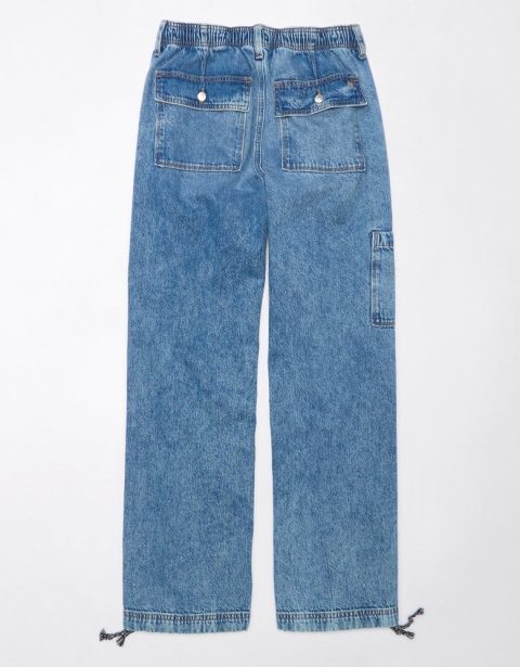 AE Dreamy Drape Stretch High-Waisted Baggy Cargo Jogger Jean 7703550230588