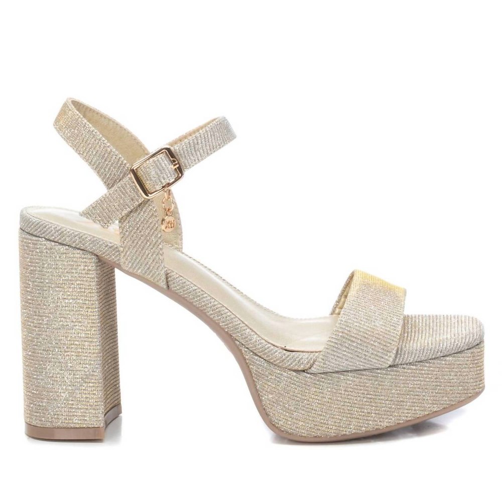 Women’s Heeled Platform Sandals In Gold 7703556030524