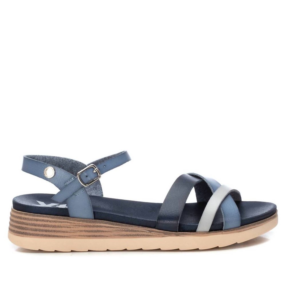 Women’s Low Wedge Sandals In Navy 7703556292668