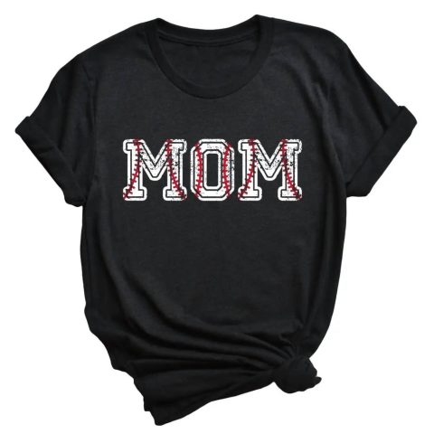 Women’s Baseball Mom Tee In Black 7803862220860