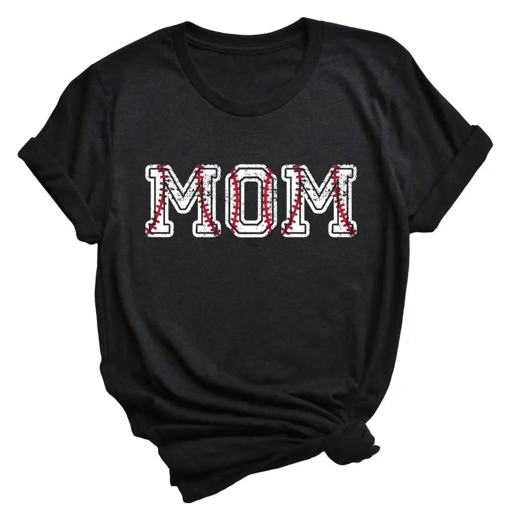 Women’s Baseball Mom Tee In Black 7803862220860