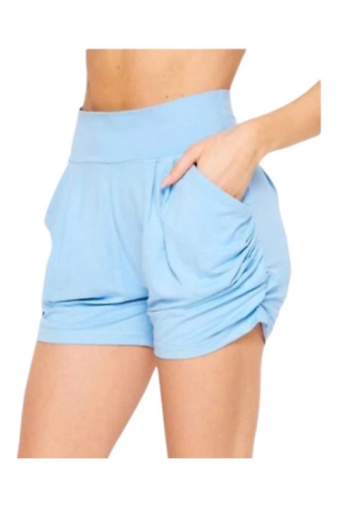 Women’s Lounge Shorts With Pockets In Sky Blue 7803873198140