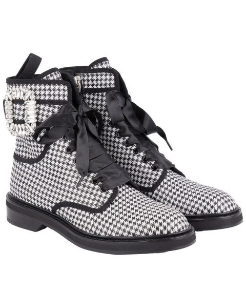 Roger Vivier Viv Rangers Strass Leather Bootie