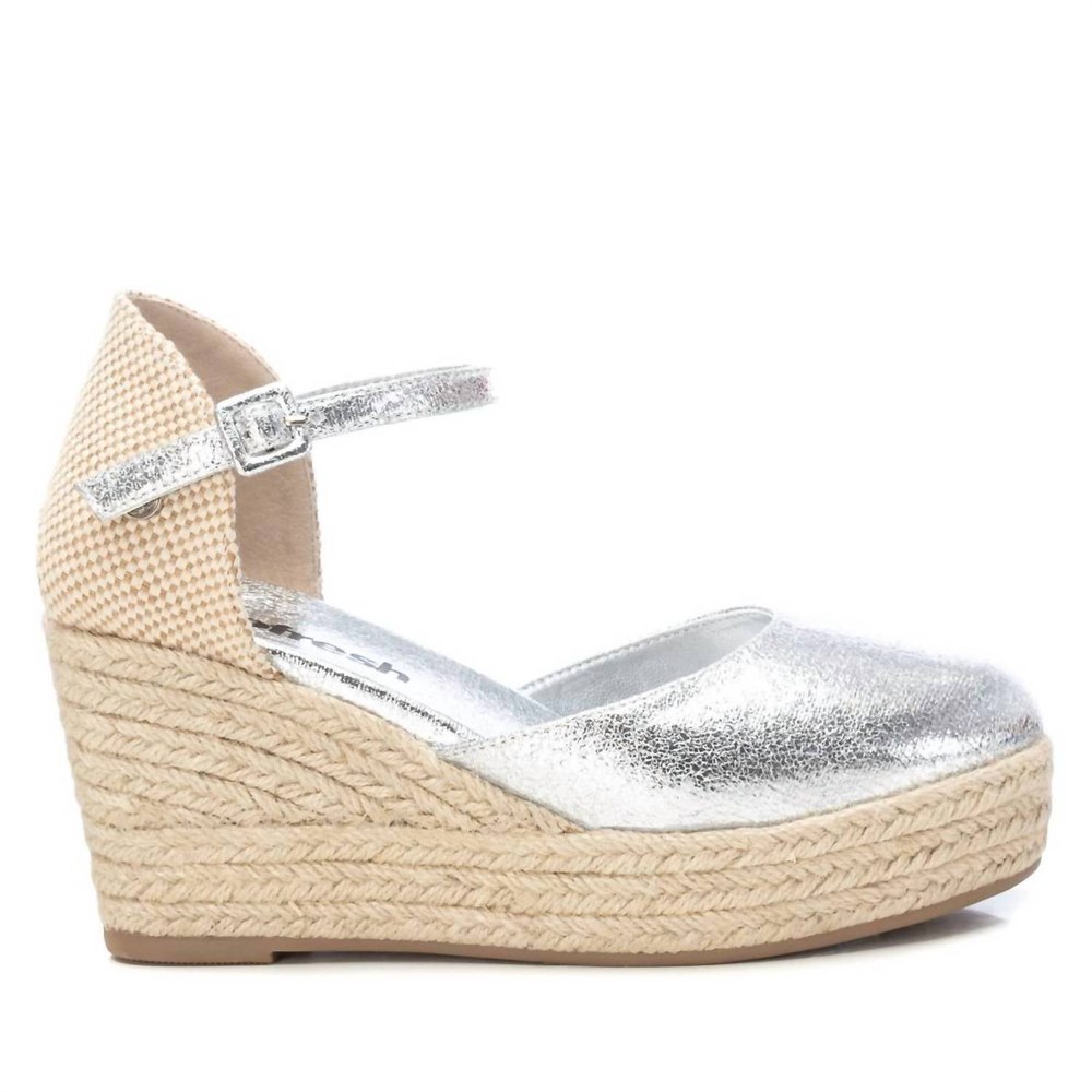 Women’s Wedge Sandals In Silver 7703552884796