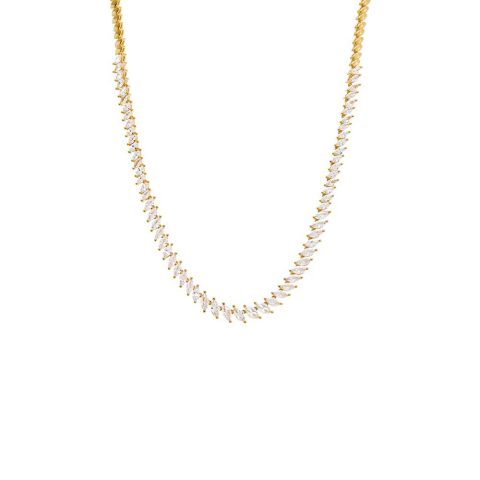CZ Graduated Marquise Tennis Necklace