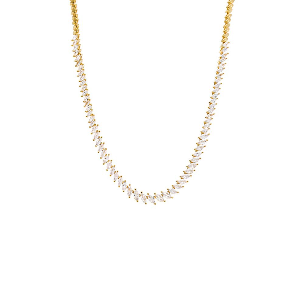 CZ Graduated Marquise Tennis Necklace