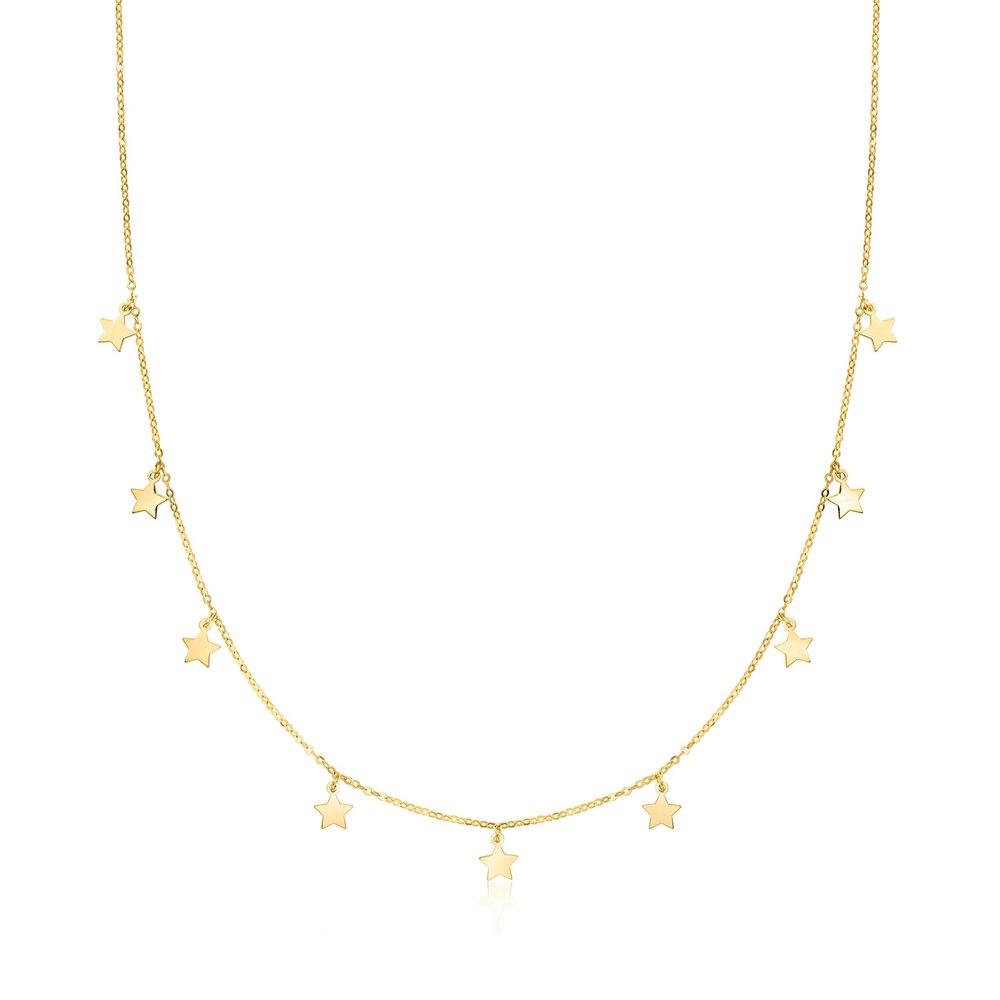 Canaria Italian 10kt Yellow Gold Mini Star Station Necklace