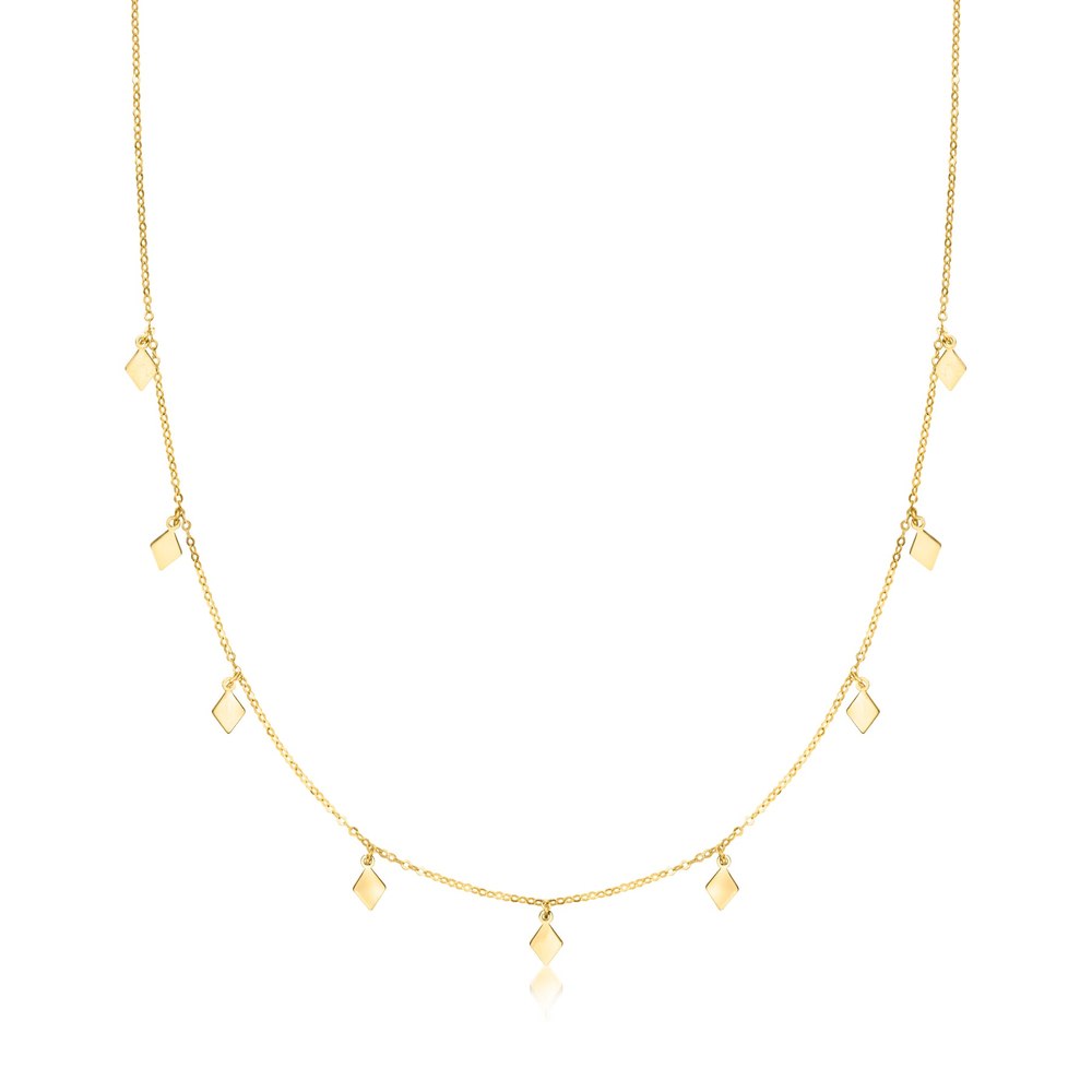 Canaria Italian 10kt Yellow Gold Geometric Station Necklace