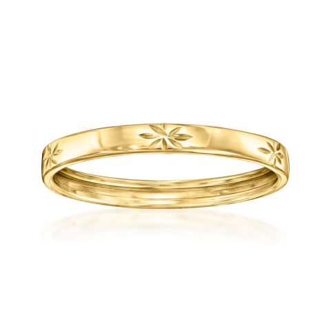 Canaria Italian 10kt Yellow Gold Diamond-Cut Star Ring
