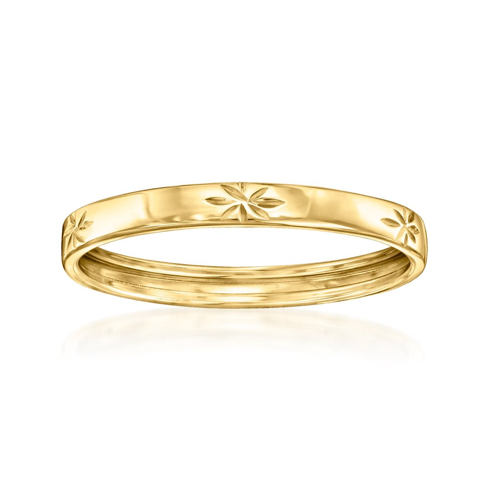 Canaria Italian 10kt Yellow Gold Diamond-Cut Star Ring
