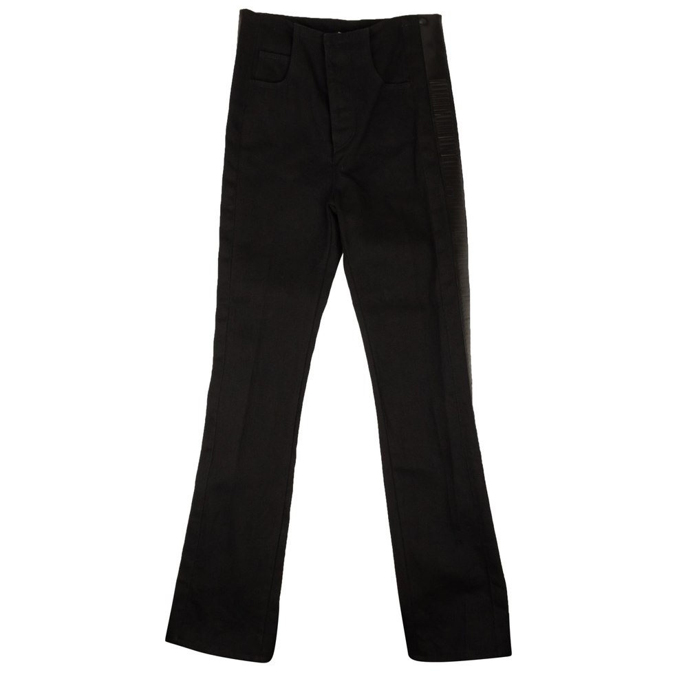 NWT BOTTEGA VENETA Black Satin Stripe Cotton Straight Jeans