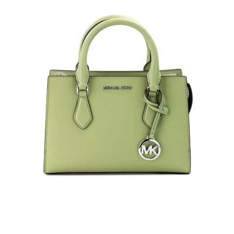 Michael Kors Sheila Small Sage Vegan Leather Center Zip Satchel Purse Women’s Bag