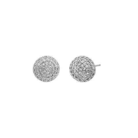 Pave Ball Stud Earring