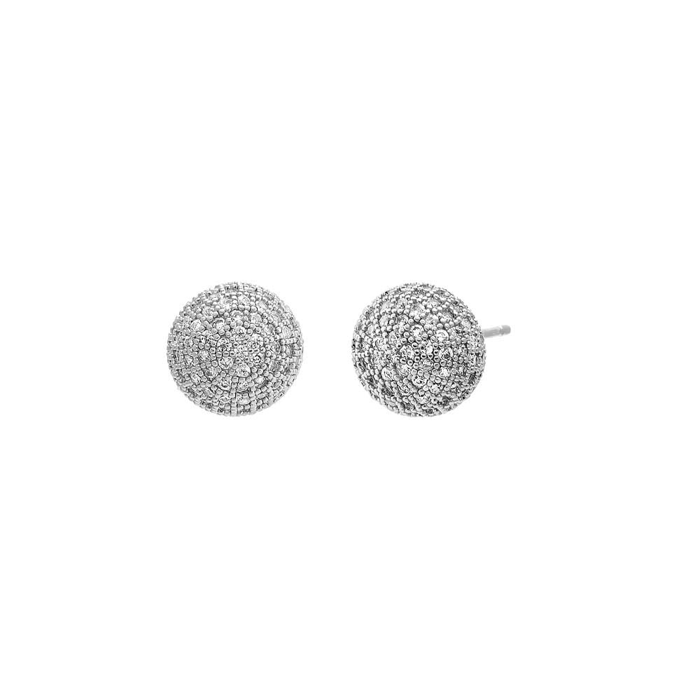 Pave Ball Stud Earring