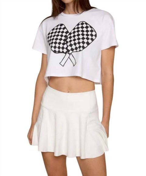 Paddles Up Crop Shirt In White 7703561109564