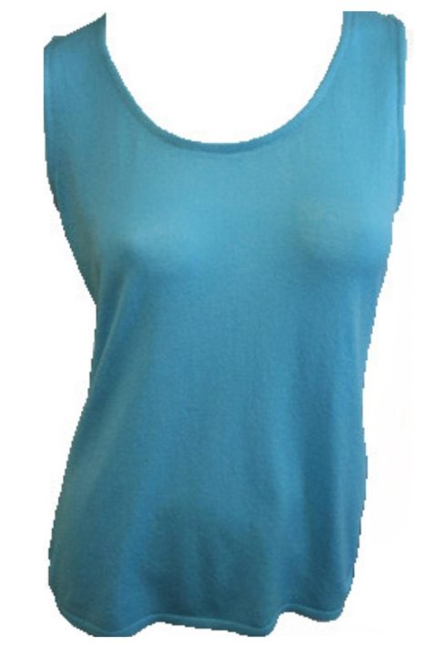 Bra-Friendly Tank Top In Turquoise 7226192134204