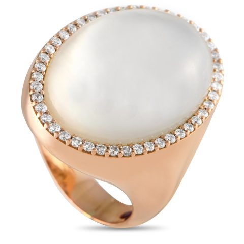 Roberto Coin 18K Rose Gold 0.55ct Diamond and Mother of Pearl Ring RC01-122623