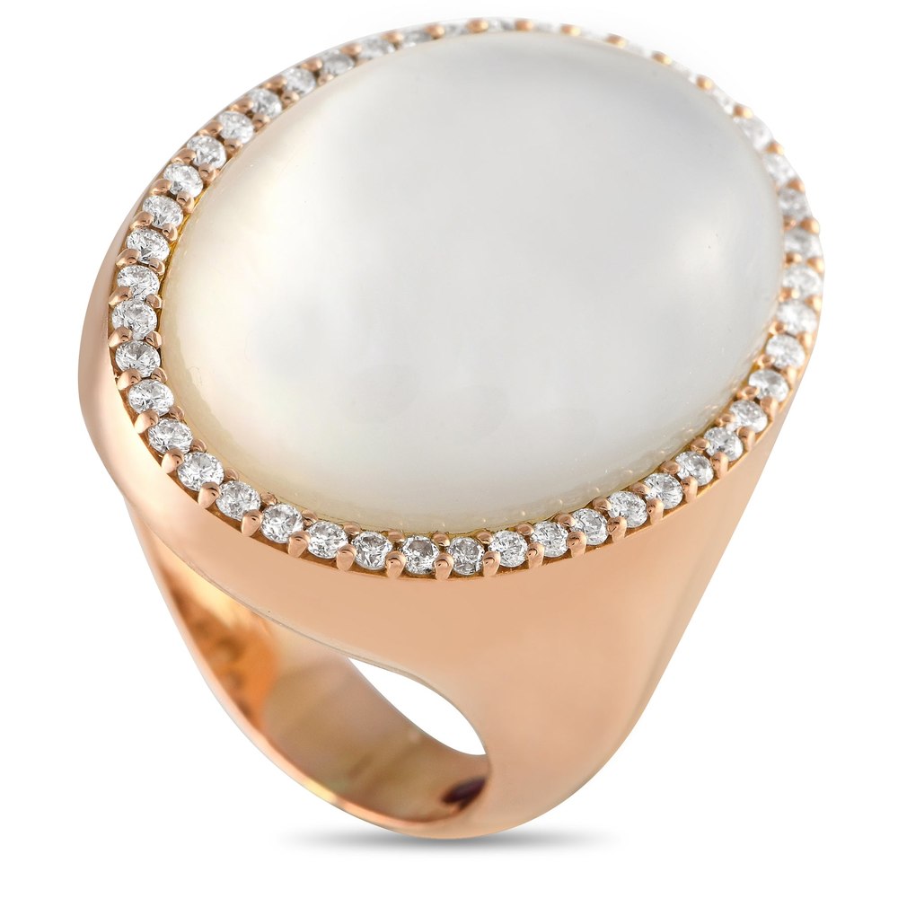 Roberto Coin 18K Rose Gold 0.55ct Diamond and Mother of Pearl Ring RC01-122623
