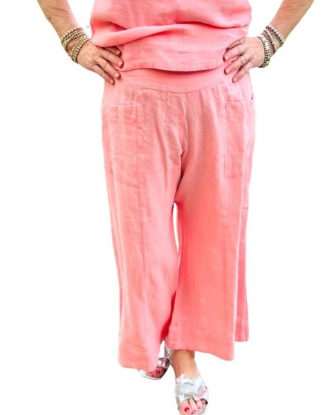 Linen Slouch Pocket Pant In Geranium 7832139825212