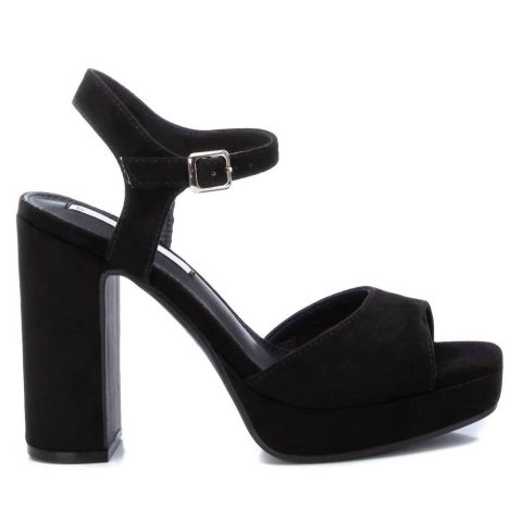 Women’s Heel Suede Sandals In Black 7703571464252