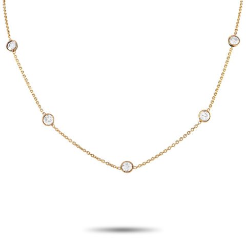 LB Exclusive Antique 18K Yellow Gold 2.50ct Diamond Station Necklace MF05-012924