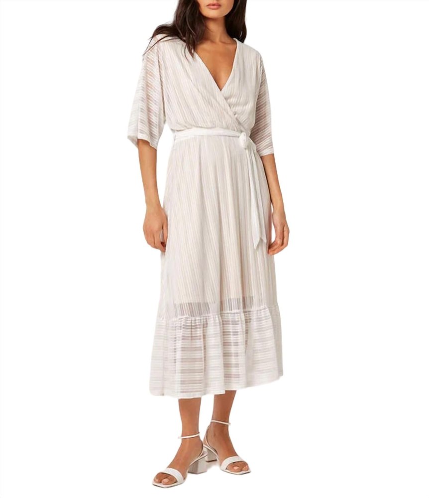 Lurex Mesh Kimono Maxi Dress In Cream 7703577100348