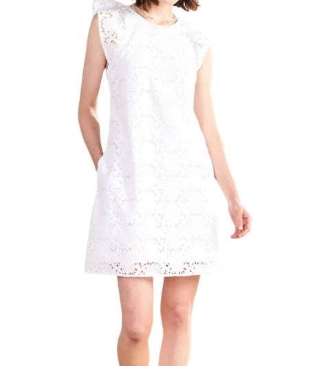 Kaia Eyelet Dress In White 7803893252156