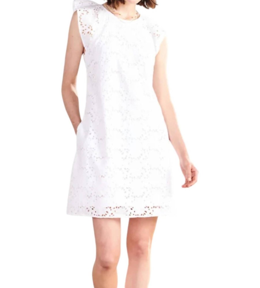 Kaia Eyelet Dress In White 7803893252156