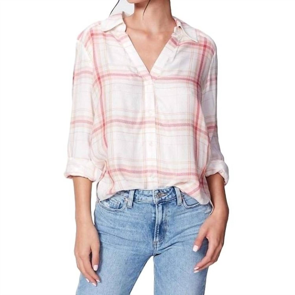 Davlyn Button-Down Shirt In White/burnt Sienna 7803892695100