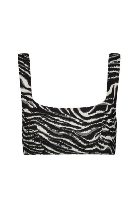 Anna Tie Back Crop Top In Zebra 7703577264188