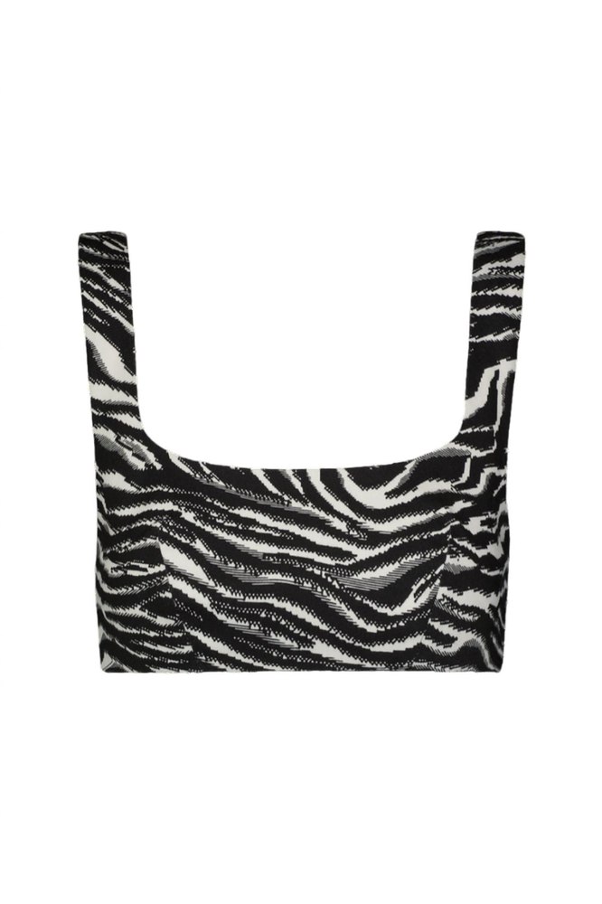 Anna Tie Back Crop Top In Zebra 7703577264188