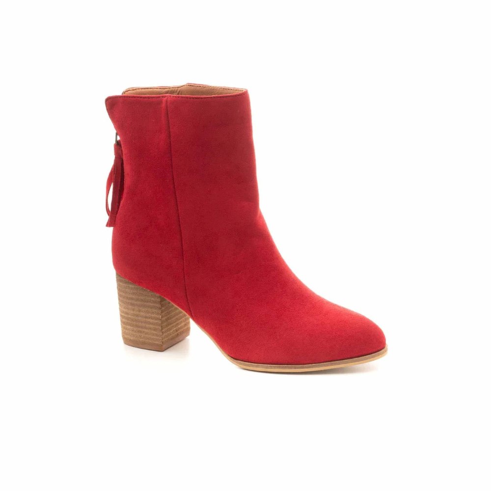 Women’s Boujee Tassel Boots In Red 7832176001084