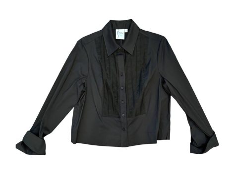 Women’s Crop Tux Shirt In Black 7832178982972